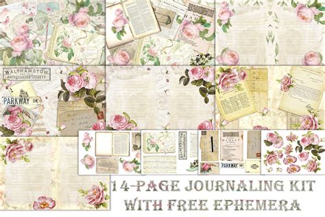 10 Free Printable Junk Journal Ephemera Pages .